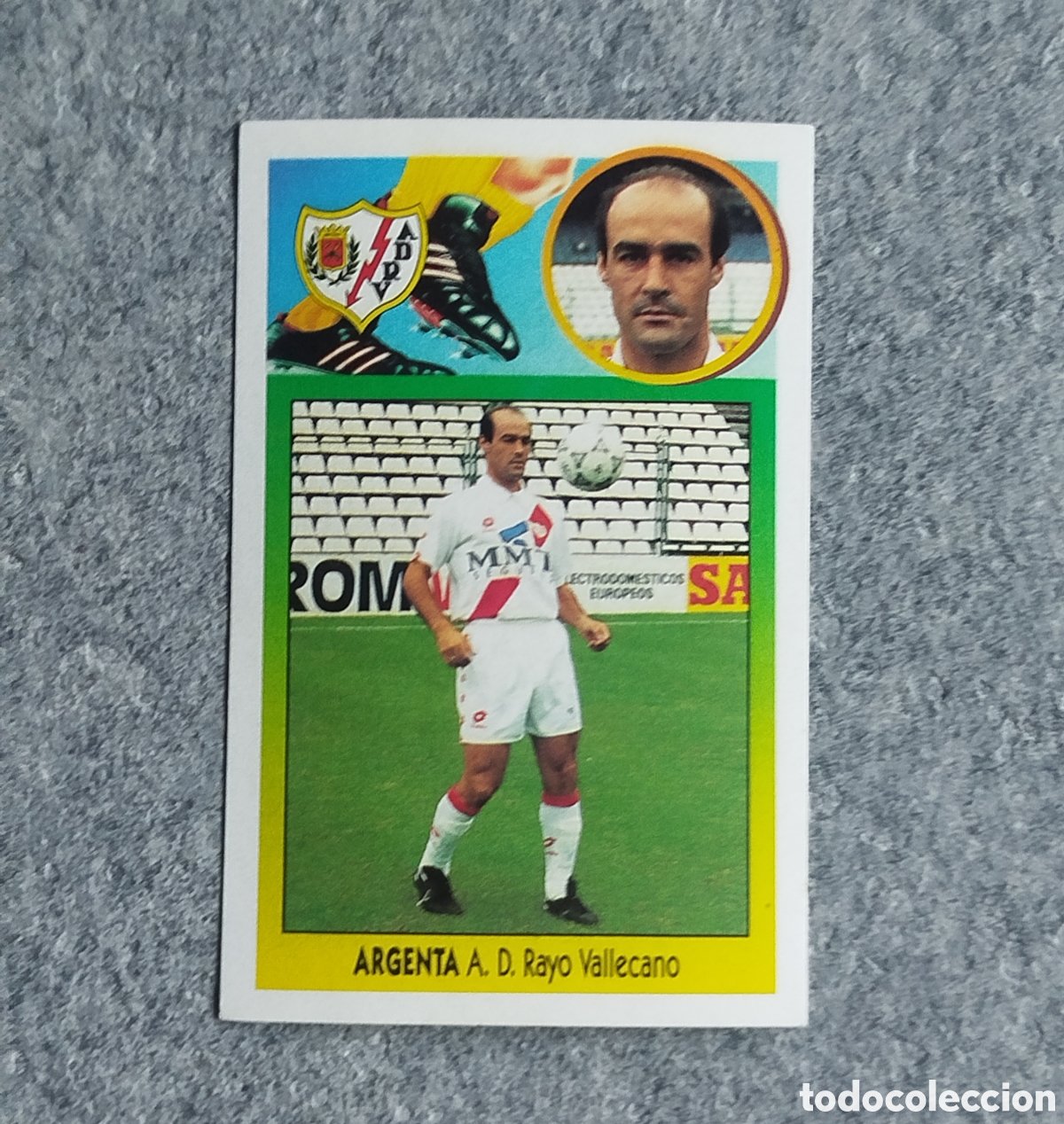 Cromos de f&uacute;tbol: ADHESIVO BAJA ARGENTA RAYO VALLECANO LIGA 93 94 1993 1994 ESTE SIN PEGAR NUNCA PEGADO CROMO