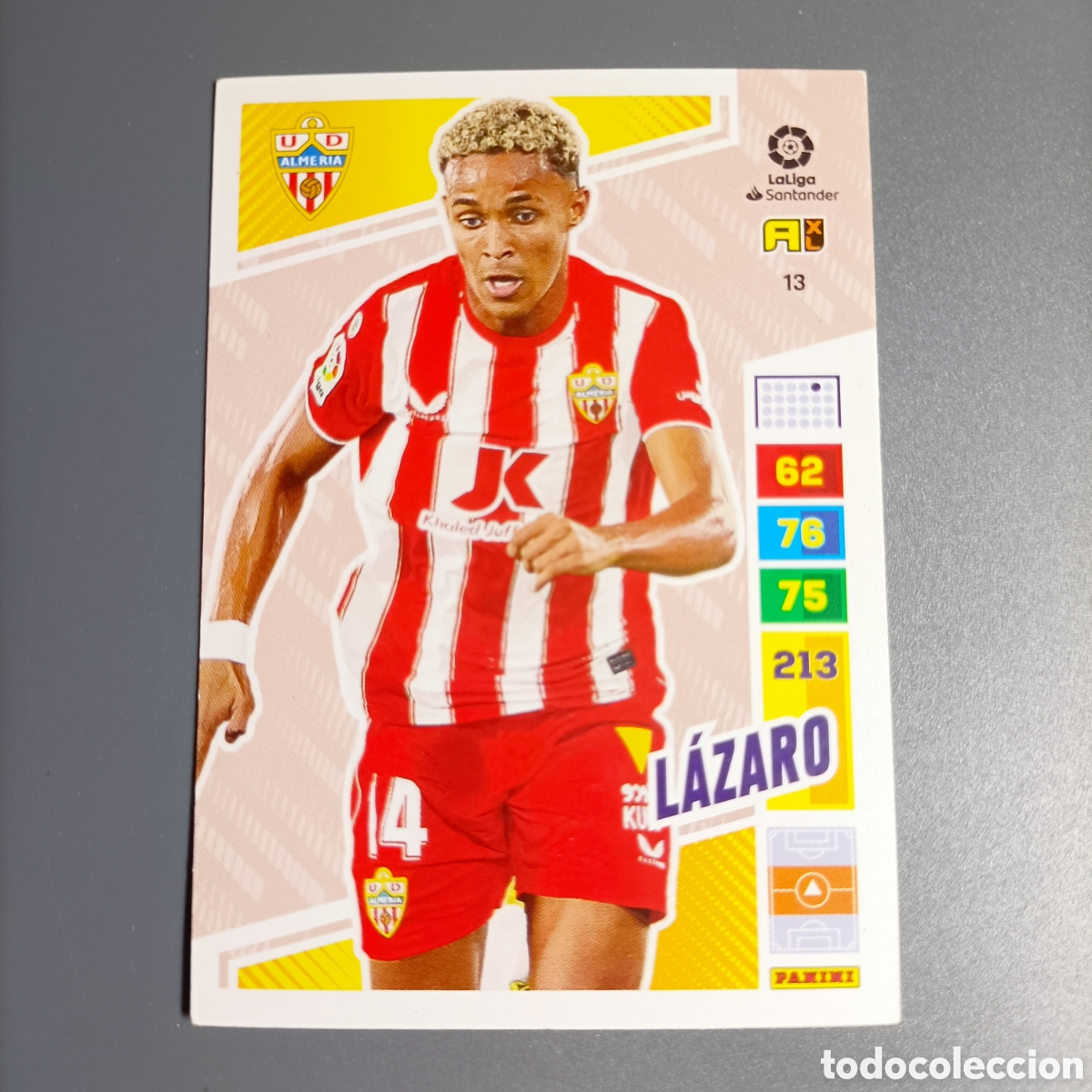 Cromos de f&uacute;tbol: ADRENALYN. LIGA 2022-2023 (ALMER&Iacute;A) №13 LAZARO