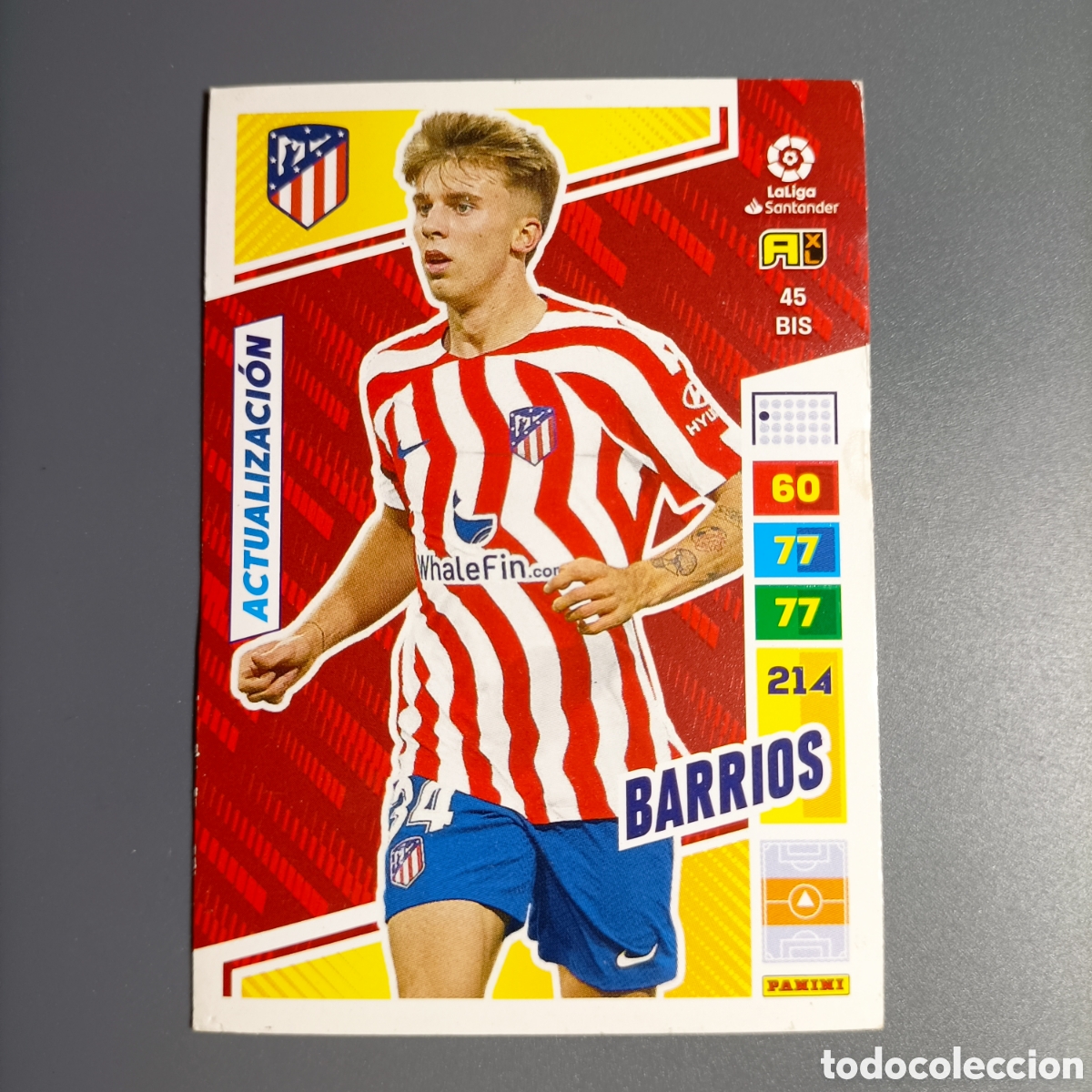 Cromos de f&uacute;tbol: ADRENALYN. LIGA 2022-2023 (ATL&Eacute;TICO) №45 BIS. BARRIOS / ACTUALIZACI&Oacute;N
