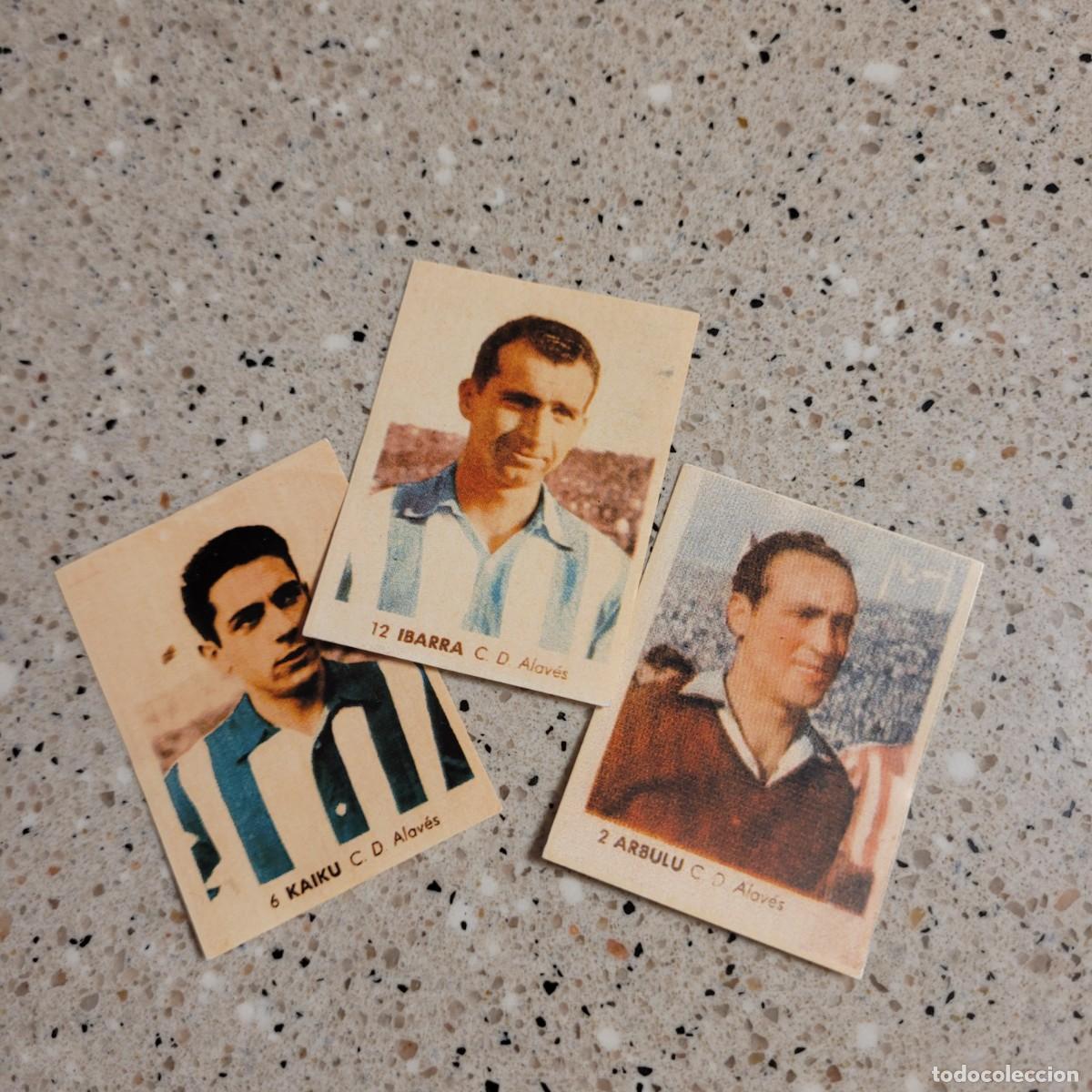 Football Stickers: LOTE 3 CROMOS DEPORTIVO ALAVES RUIZ ROMERO 1955. LEER COMENTARIOS