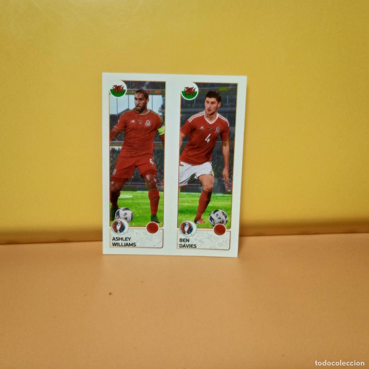 Cromos de f&uacute;tbol: PANINI EURO 2016 FRANCE; EUROCOPA FRANCIA: GALES ASHLEY/DAVIES 203 A/B