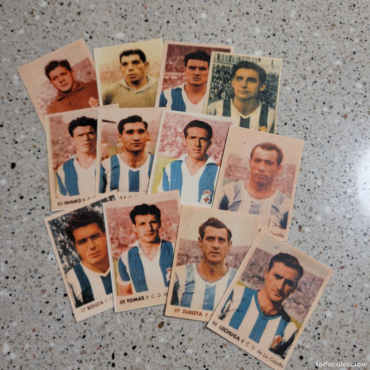 Cromos de f&uacute;tbol: LOTE 12 CROMOS DEPORTIVO CORU&Ntilde;A RUIZ ROMERO 1955. LEER COMENTARIOS