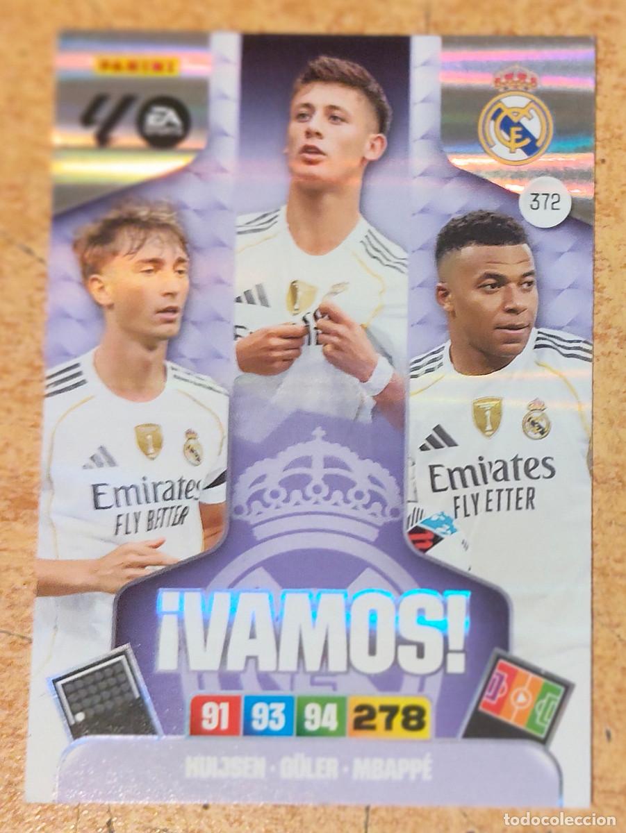 Cromos de f&uacute;tbol: CARD 372 VAMOS HUIJSEN ARDA GULER KYLIAN MBAPP&Eacute; REAL MADRID - ADRENALYN PANINI LIGA 2025 2026 25 26