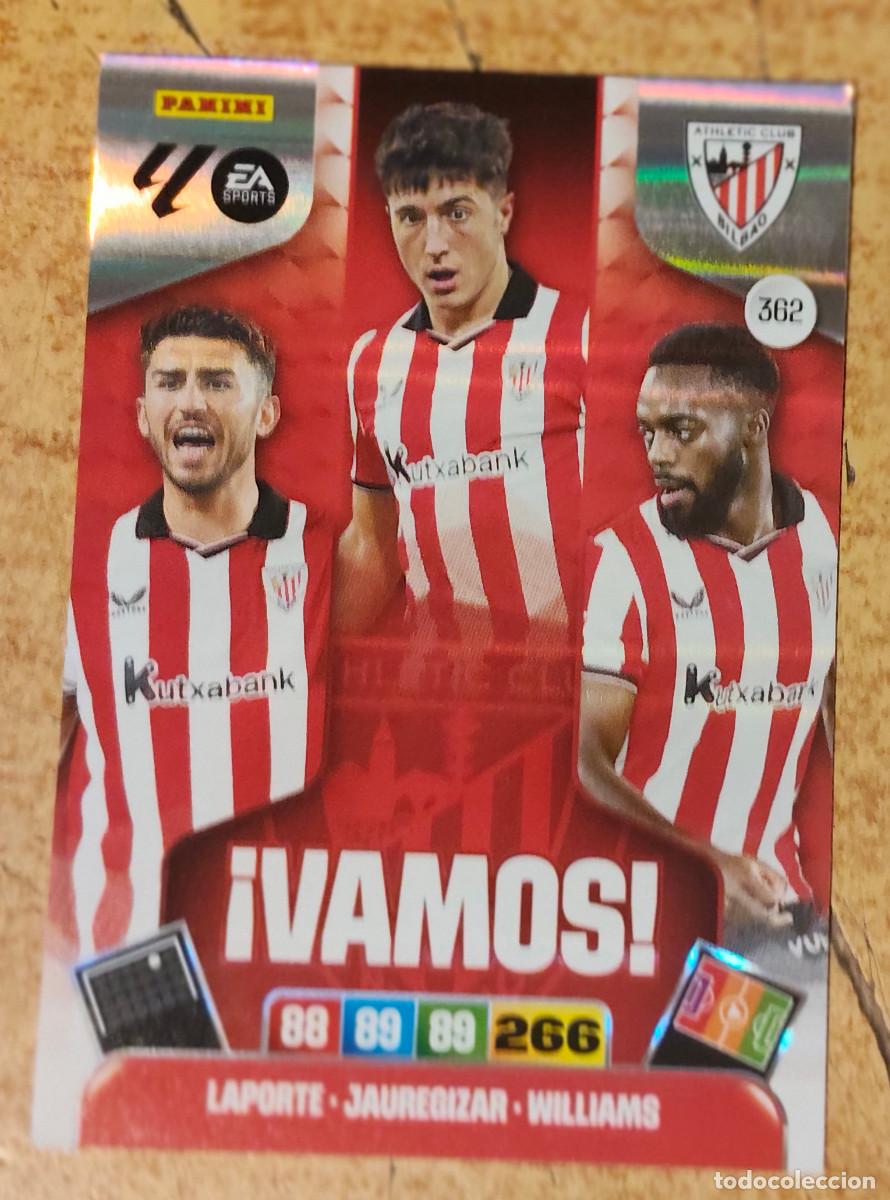 Cromos de f&uacute;tbol: PANINI ADRENALYN 25/26 2025/2026 #362 LAPORTE - JAUREGIZAR - WILLIAMS (ATHLETIC CLUB) VAMOS