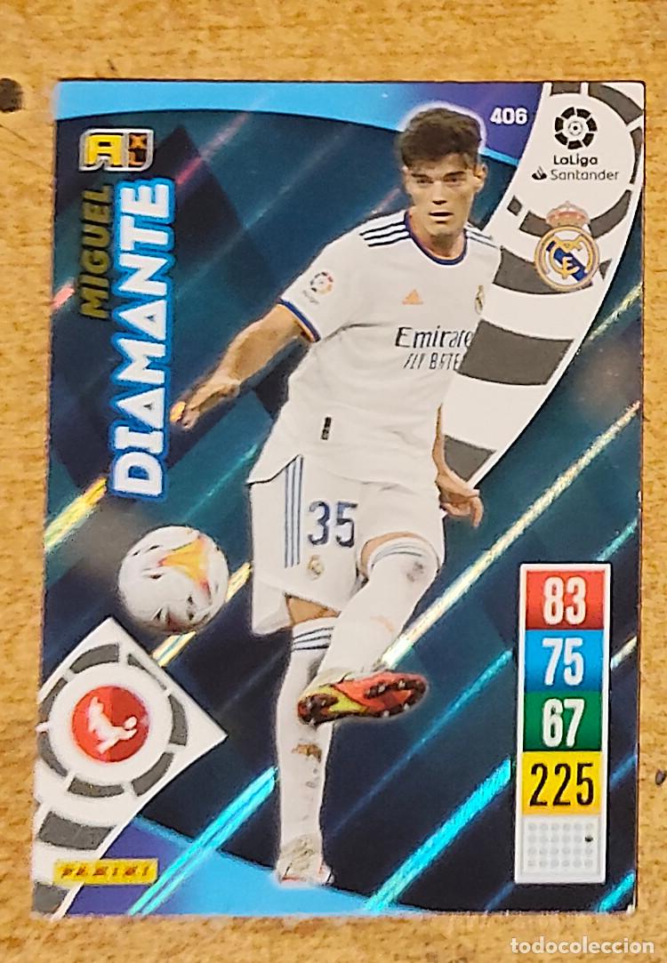 Cromos de f&uacute;tbol: 406 Miguel Guti&eacute;rrez, Diamante, Real Madrid, Adrenalyn XL 2021 2022, 21 22, Panini