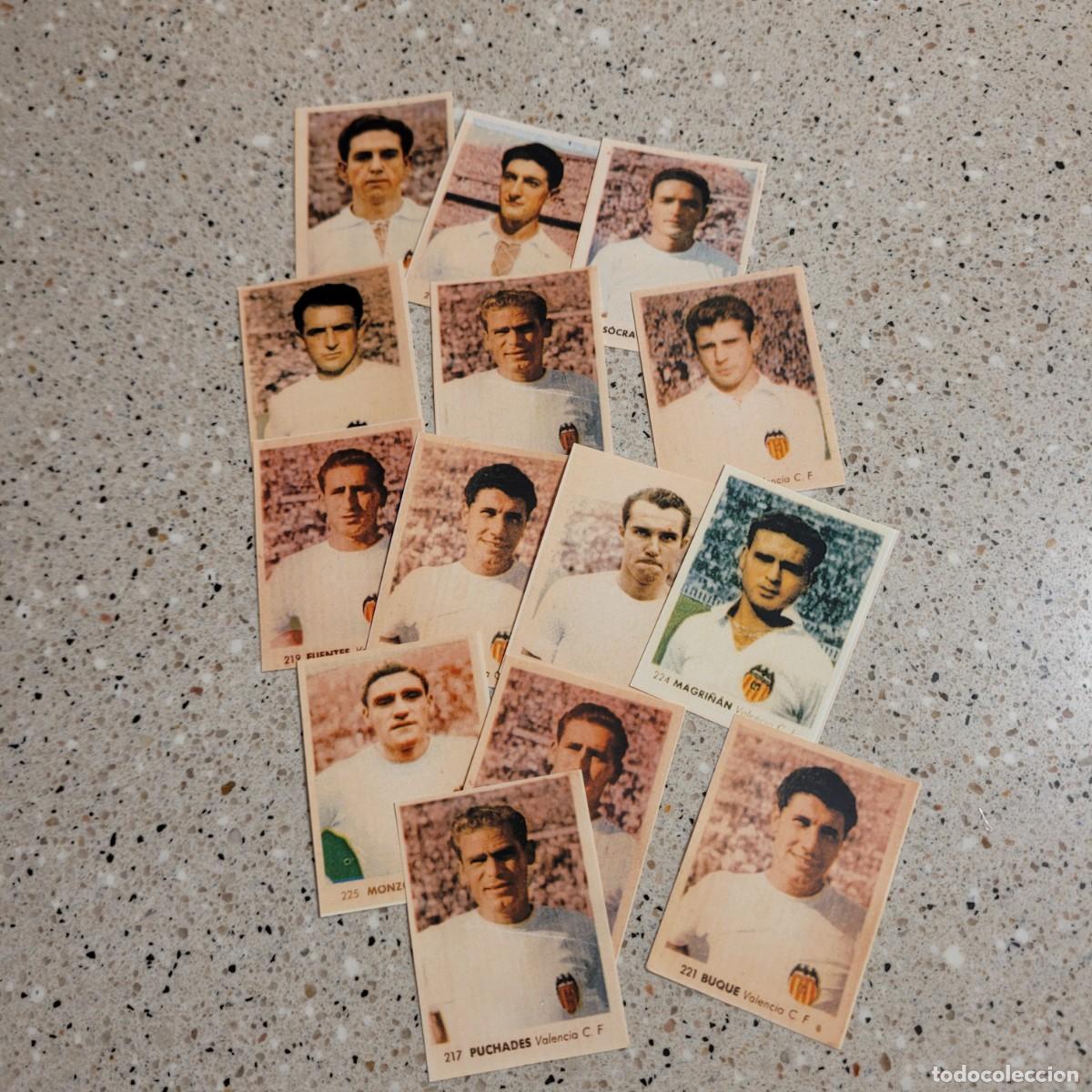 Cromos de f&uacute;tbol: LOTE 14 CROMOS VALENCIA RUIZ ROMERO 1955