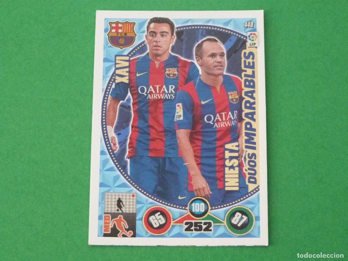 Cromos de f&uacute;tbol: TRADING CARD FUTBOL XAVI INIESTA F.C. BARCELONA N&ordm; 440 LIGA ADRENALYN XL 2014-2015/14-15