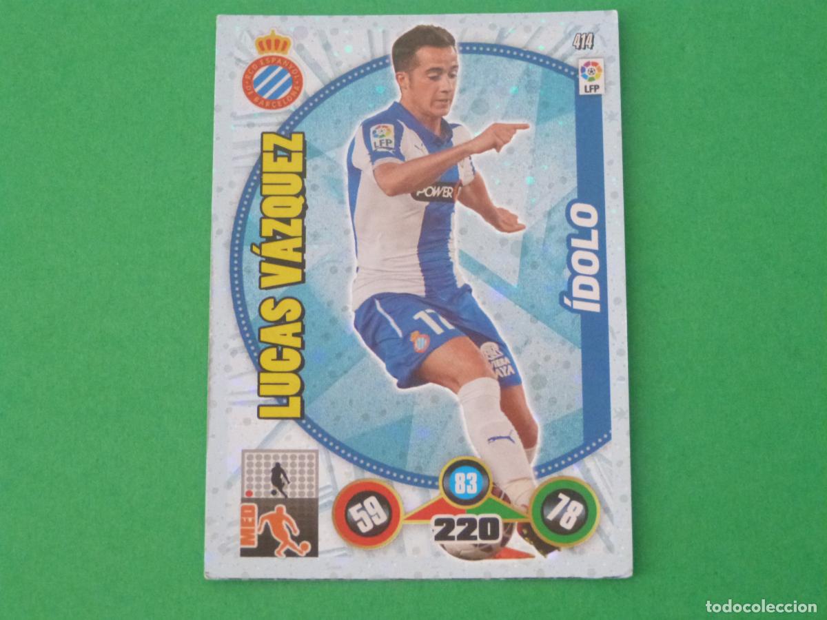 Cromos de f&uacute;tbol: TRADING CARD FUTBOL LUCAS VAZQUEZ R.C.D. ESPA&Ntilde;OL-ESPANYOL N&ordm; 414 LIGA ADRENALYN XL 2014-2015/14-15