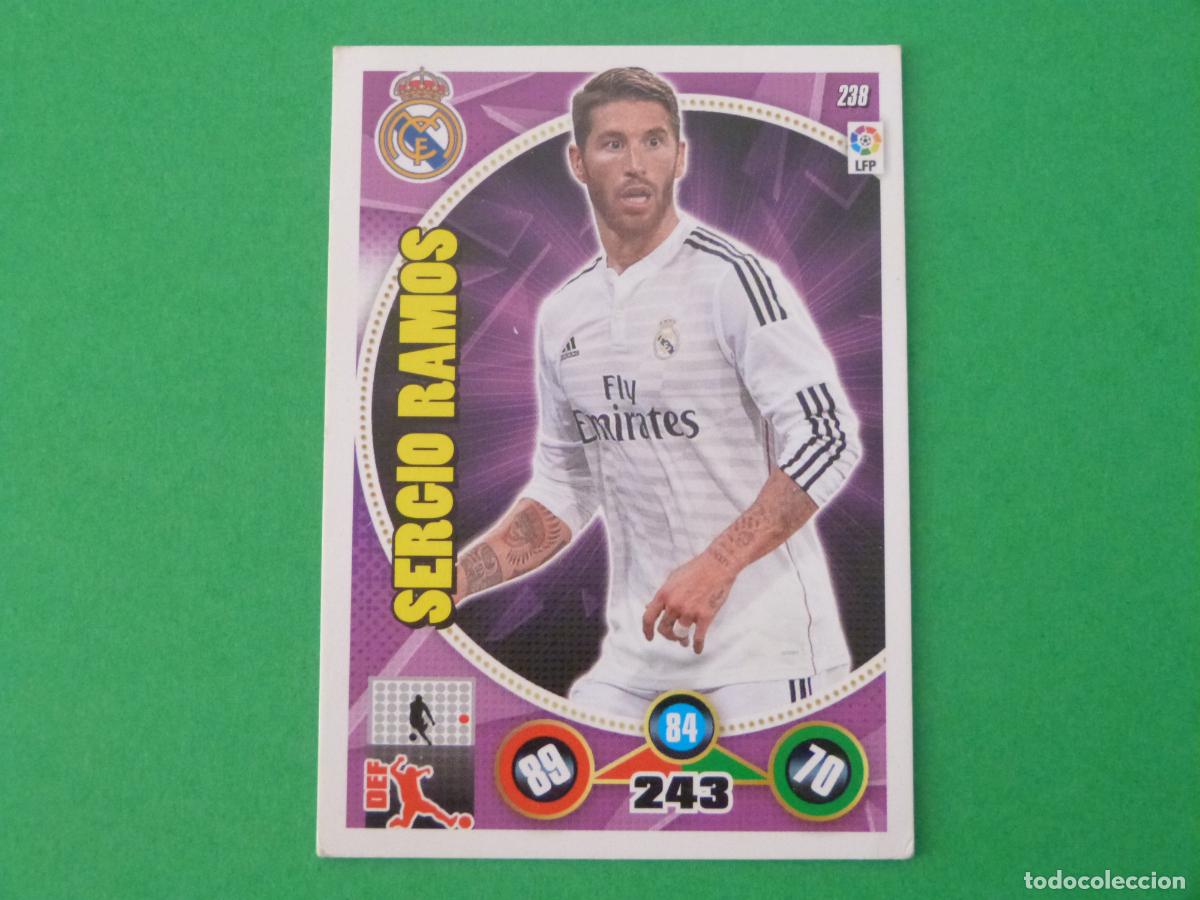 Cromos de f&uacute;tbol: TRADING CARD FUTBOL SERGIO RAMOS REAL MADRID C.F. N&ordm; 238 LIGA ADRENALYN XL 2014-2015/14-15