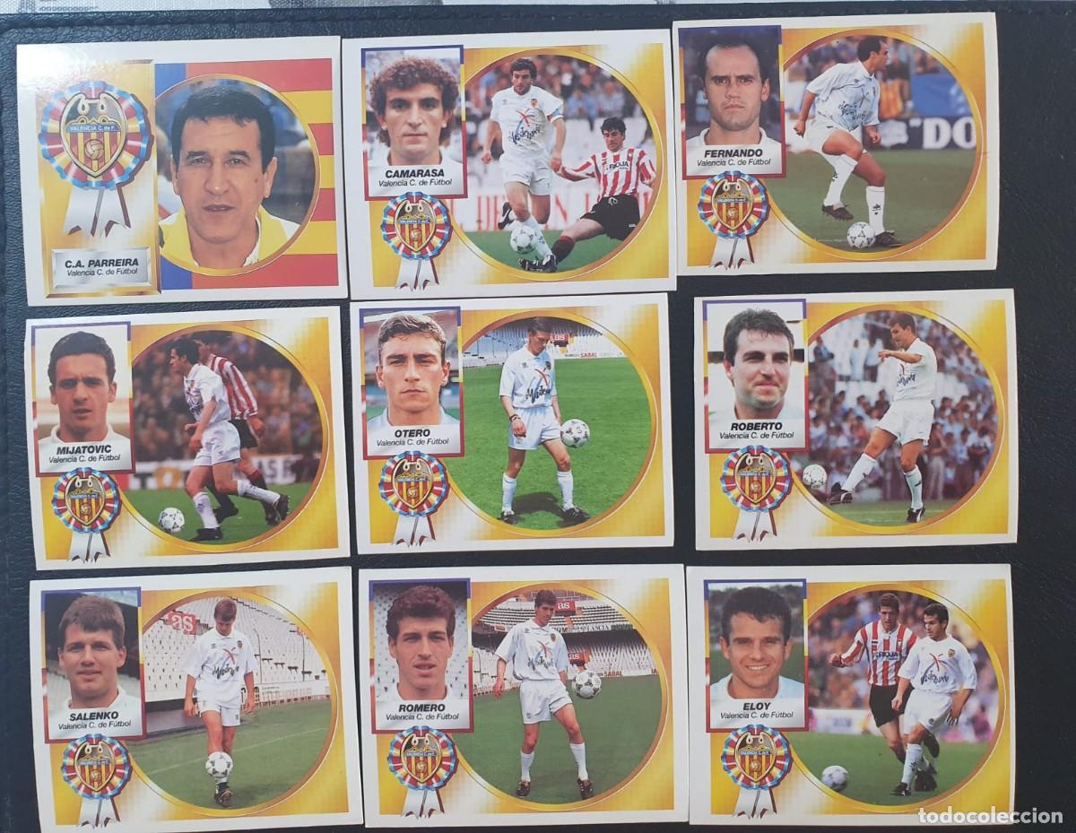 Cromos de f&uacute;tbol: LOTE 9 CROMOS VALENCIA LIGA ESTE 1994 1995 NUEVOS Y DISTINTOS