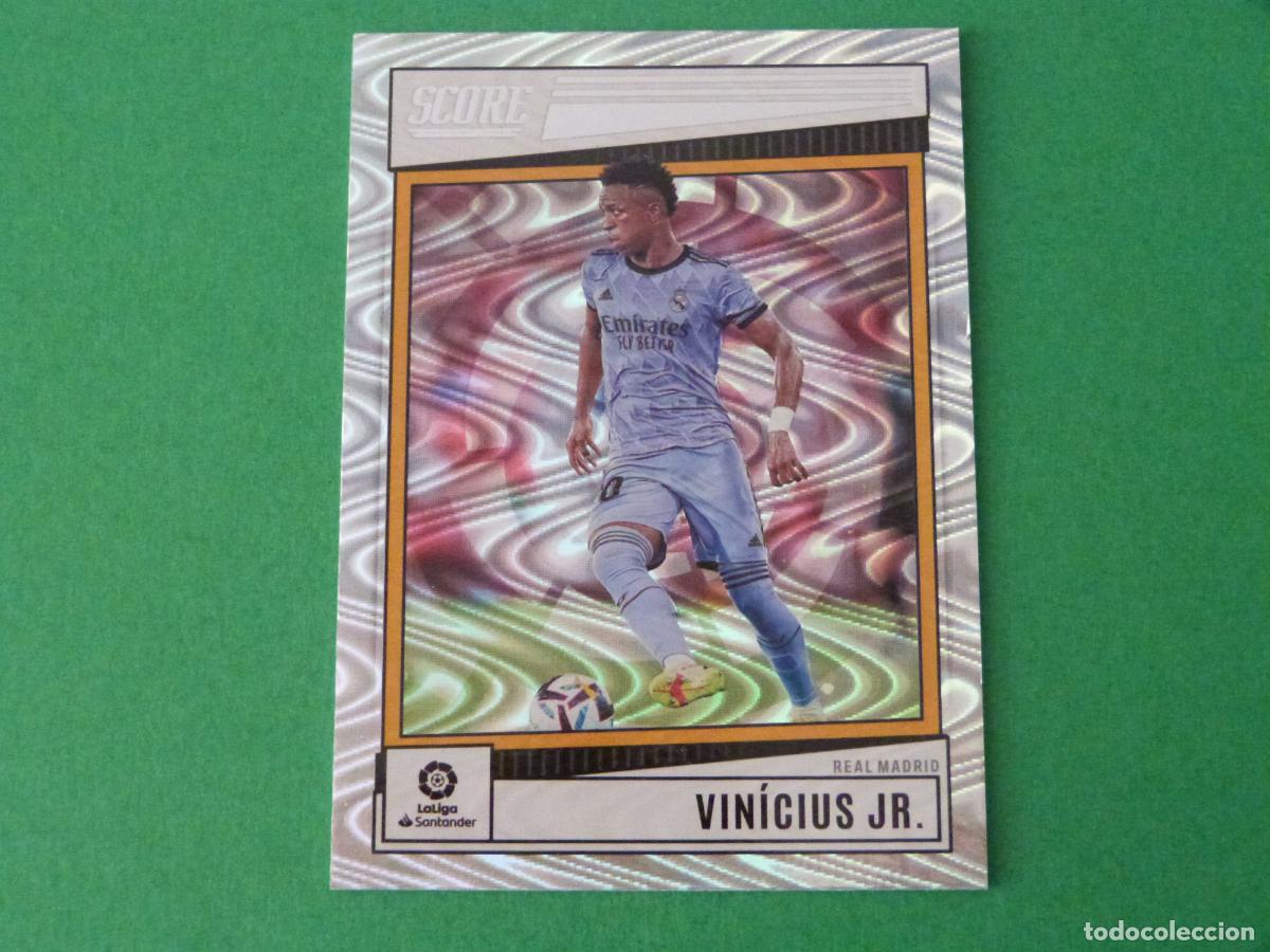 Fu&szlig;ball-Sticker: TRADING CARD FUTBOL VINICIUS JR. REAL MADRID PARALELA SWIRL AGUAS N&ordm; 150 LIGA SCORE 2022-2023/22-23