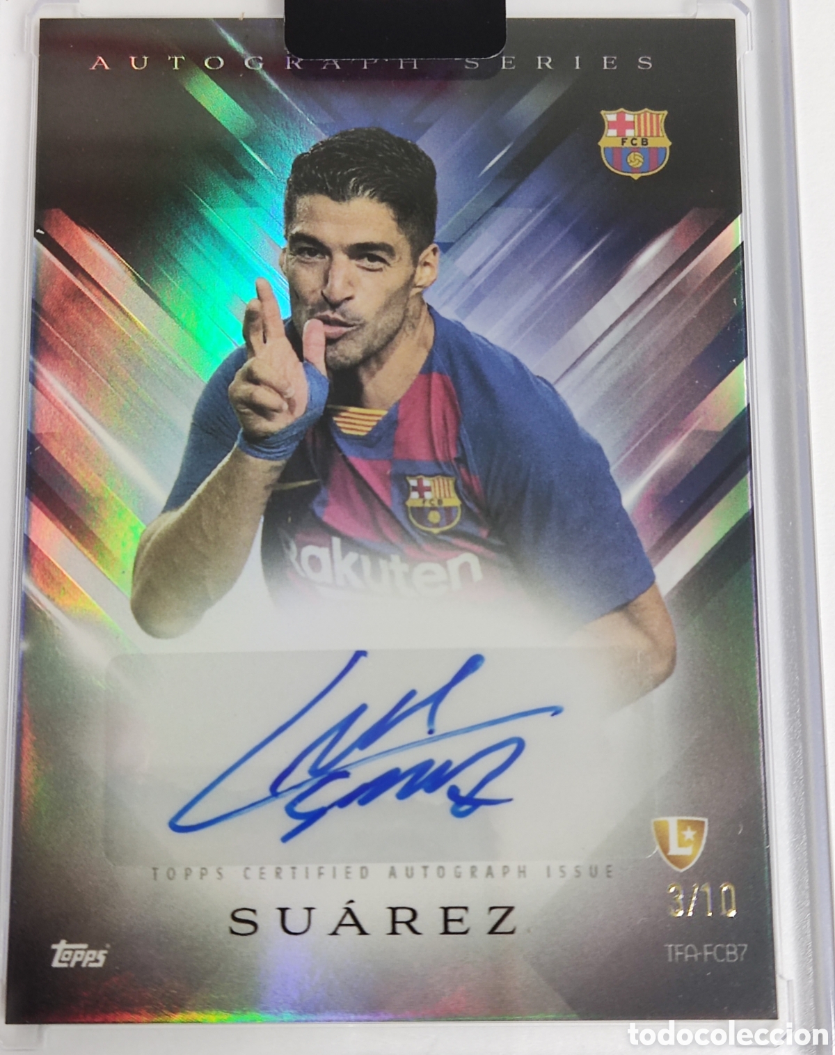 Cromos de f&uacute;tbol: Luis Su&aacute;rez Autograph /10 Topps Total