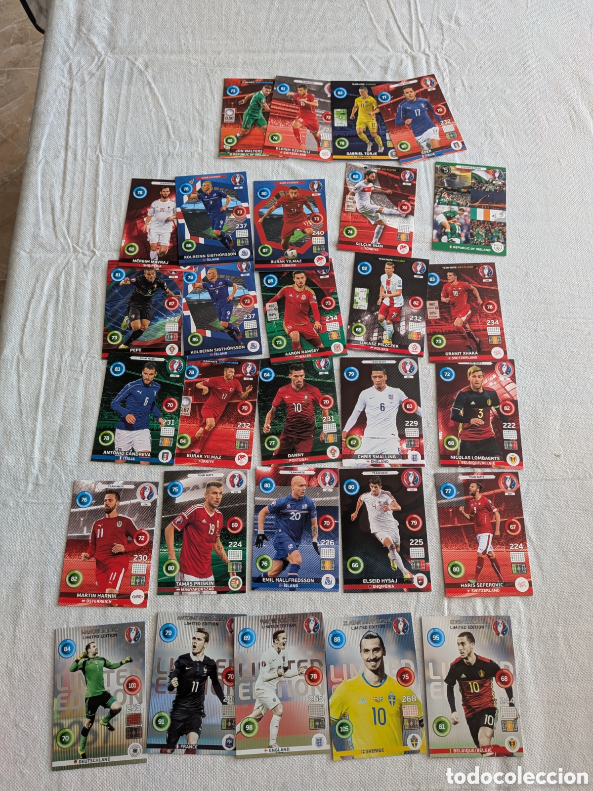 Fu&szlig;ball-Sticker: LOTE 29 cromos diferentes de futbol ADRENALYN XL Eurocopa