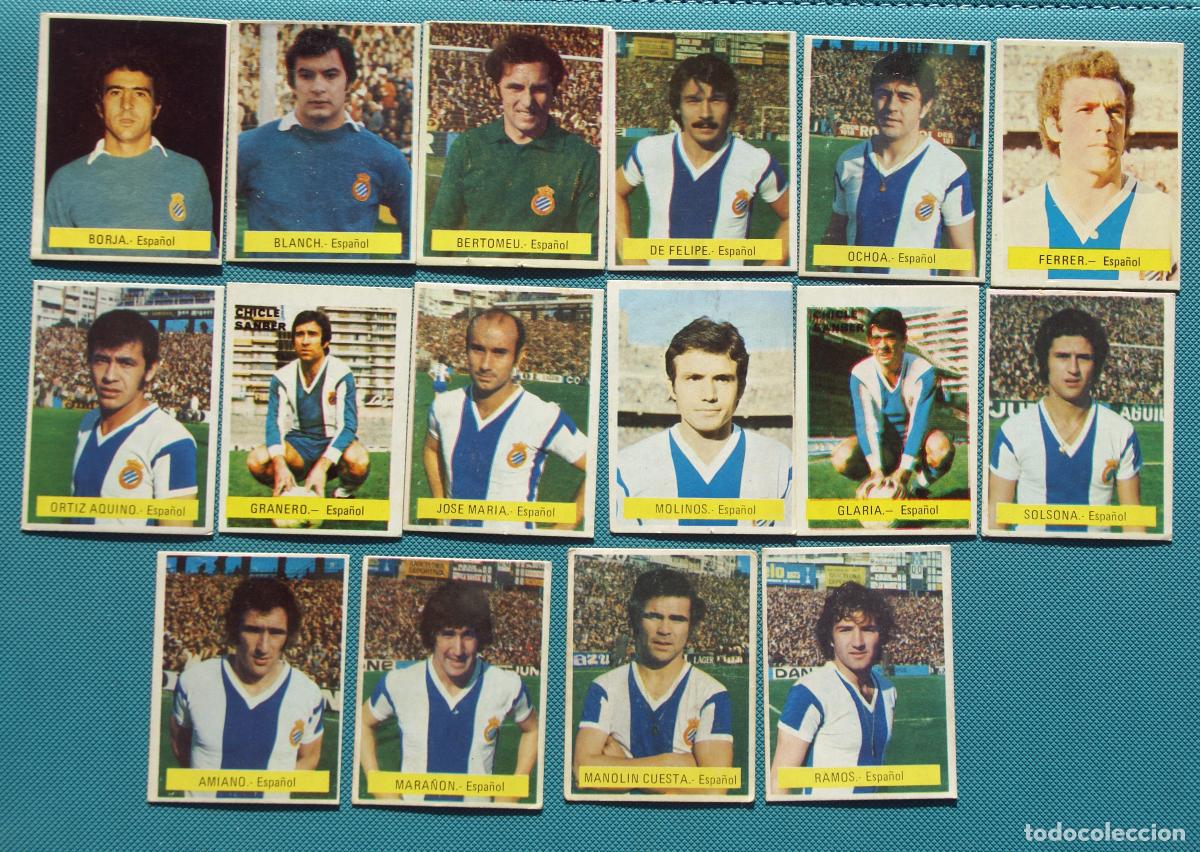 Cromos de f&uacute;tbol: ED. FINI 75 76 ESPA&Ntilde;OL. EQUIPO COMPLETO RECUPERADO. TODO LO EDITADO DEP LEGAL MU