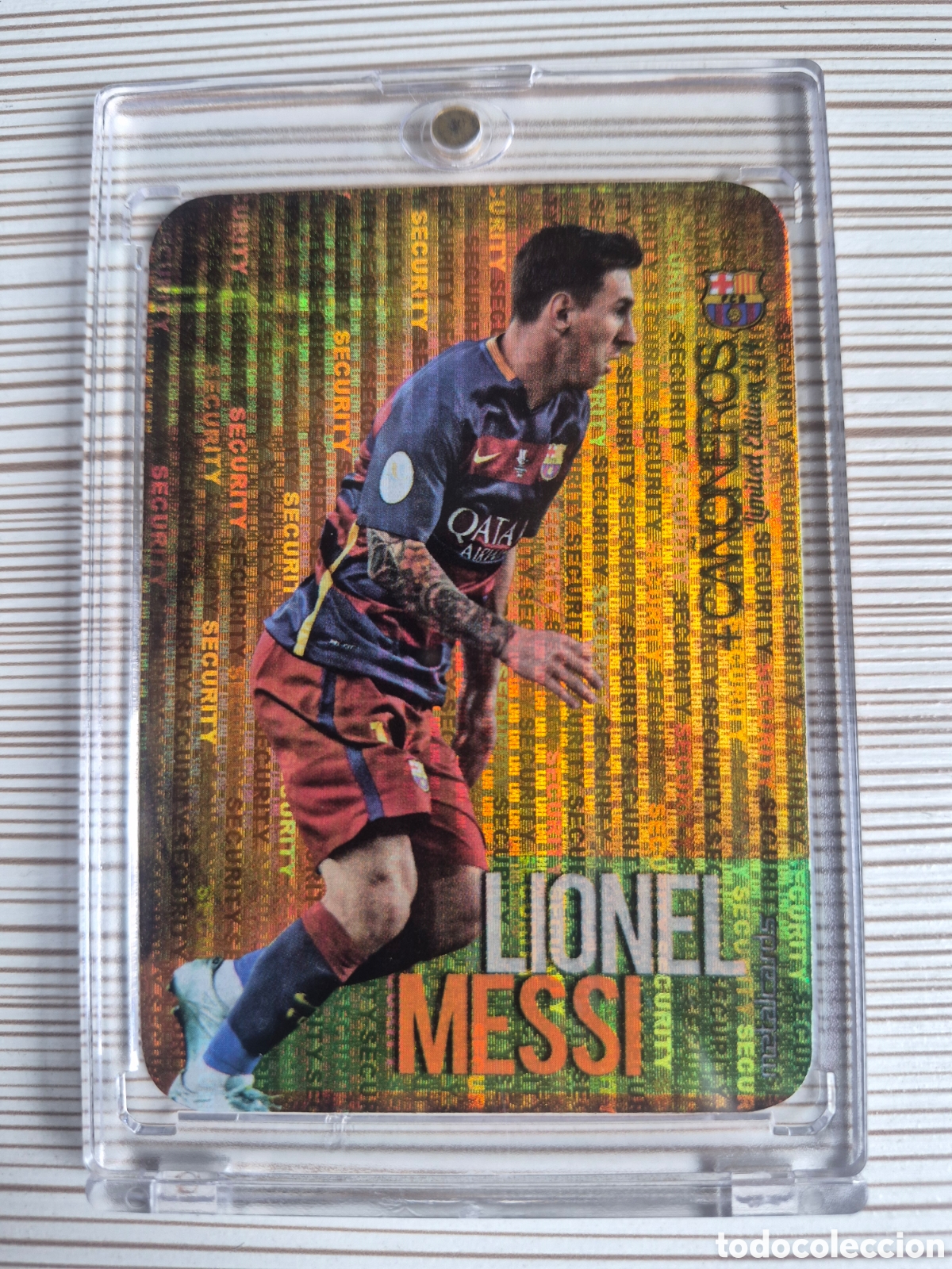 Cromos de f&uacute;tbol: MESSI CA&Ntilde;ONERO SECURITY MUNDICROMO 2015 2016 IMPOLUTO!! LEER
