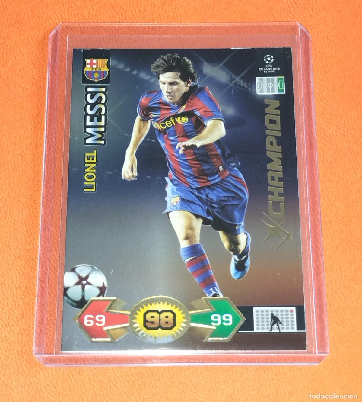 Cromos de f&uacute;tbol: LIONEL MESSI CHAMPION CARD FC BARCELONA SUPER STRIKES UEFA CHAMPIONS LEAGUE 2009 2010 09 10 PANINI