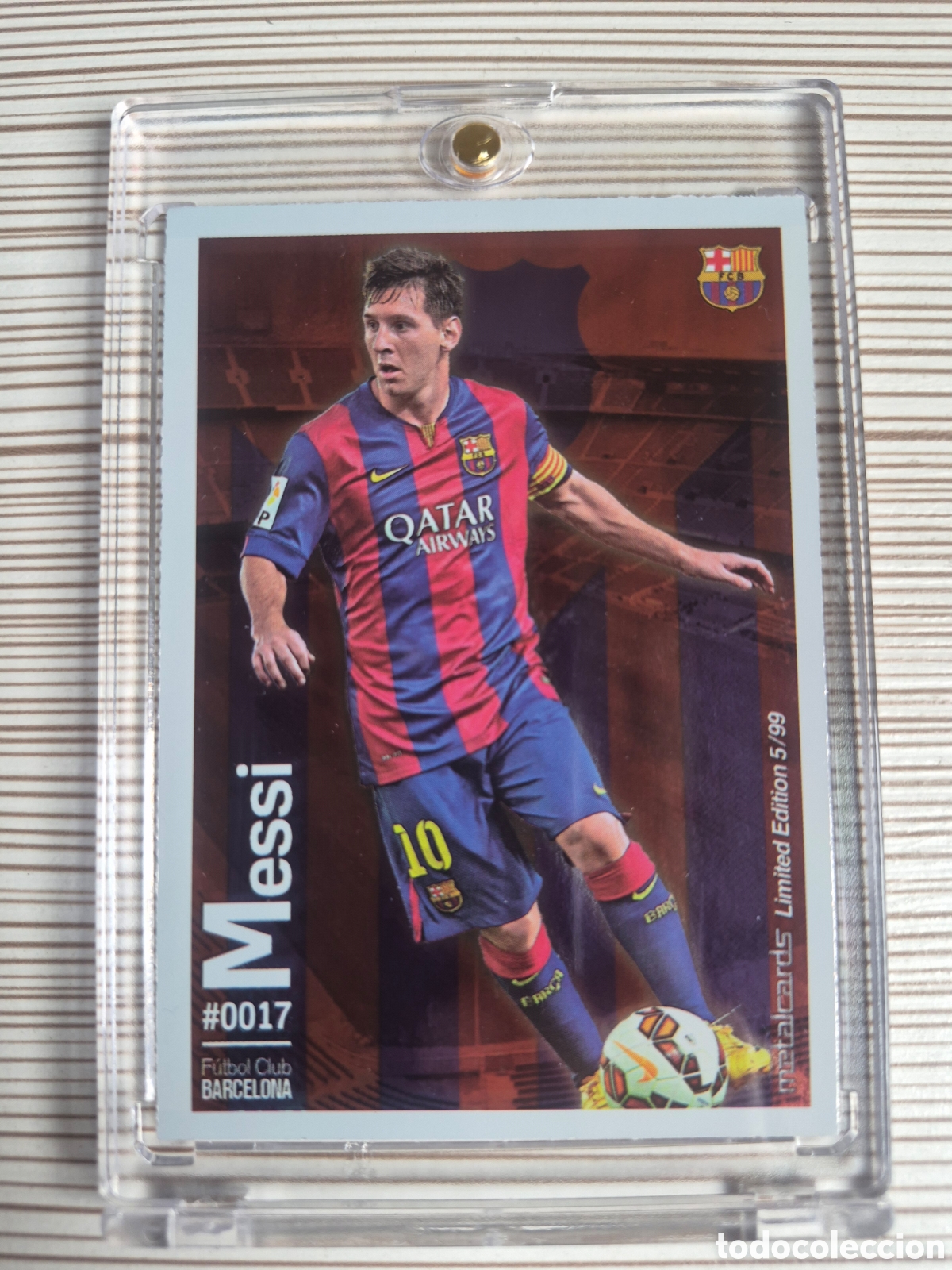 Cromos de f&uacute;tbol: MESSI METALCARD BRILLO LISO MUNDICROMO 2015 2016 IMPOLUTO!! LEER
