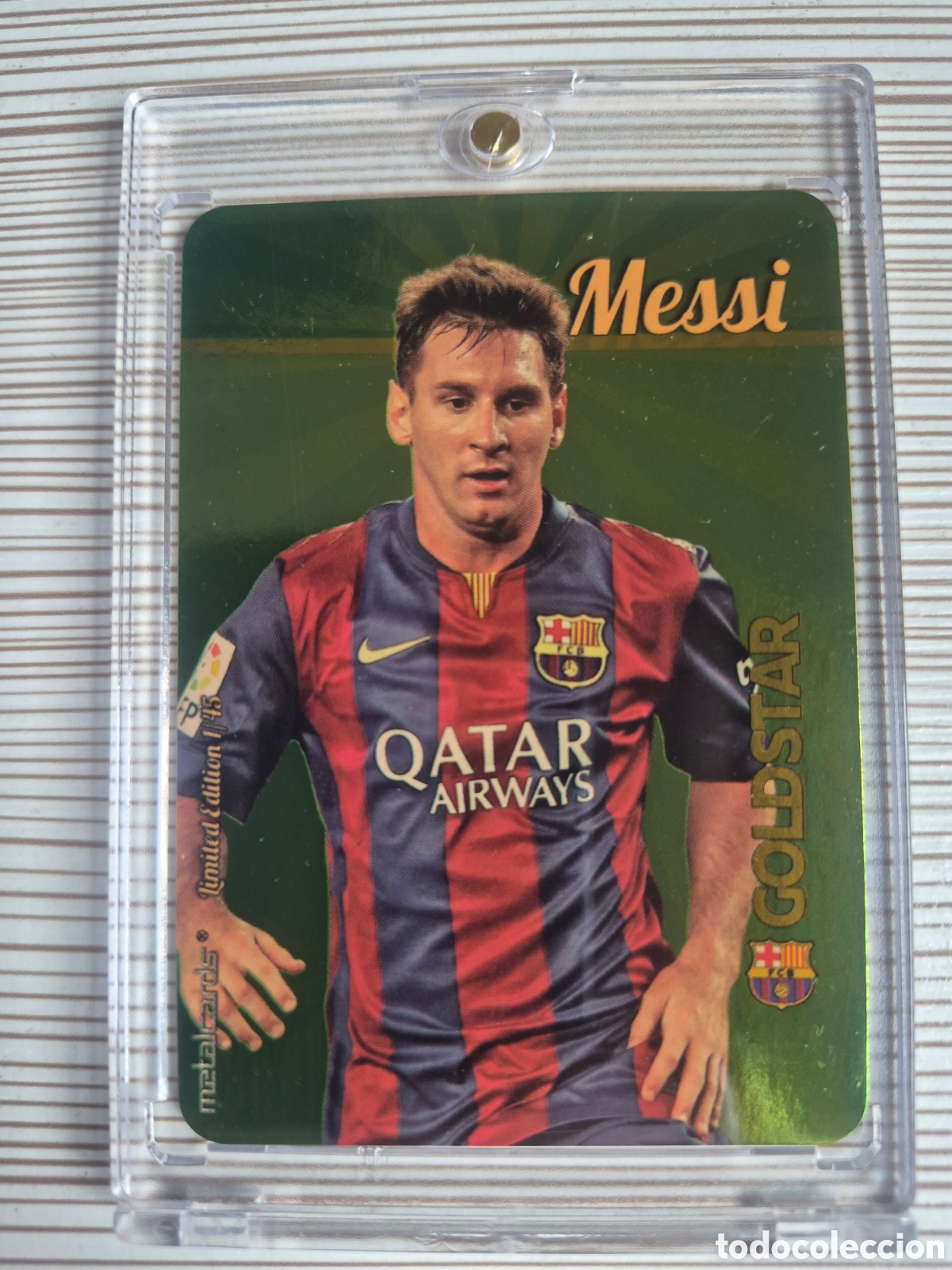 Cromos de f&uacute;tbol: MESSI GOLD STAR DORADO BRILLO MUNDICROMO 2015 2016 IMPOLUTO!! LEER