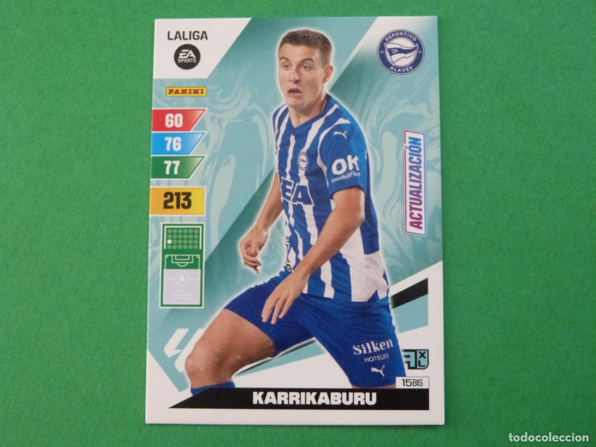 Cromos de f&uacute;tbol: TRADING CARD FUTBOL KARRIKABURU DEPORTIVO ALAVES N&ordm; 15 BIS LIGA ADRENALYN XL 2023-2024/23-24 PANINI