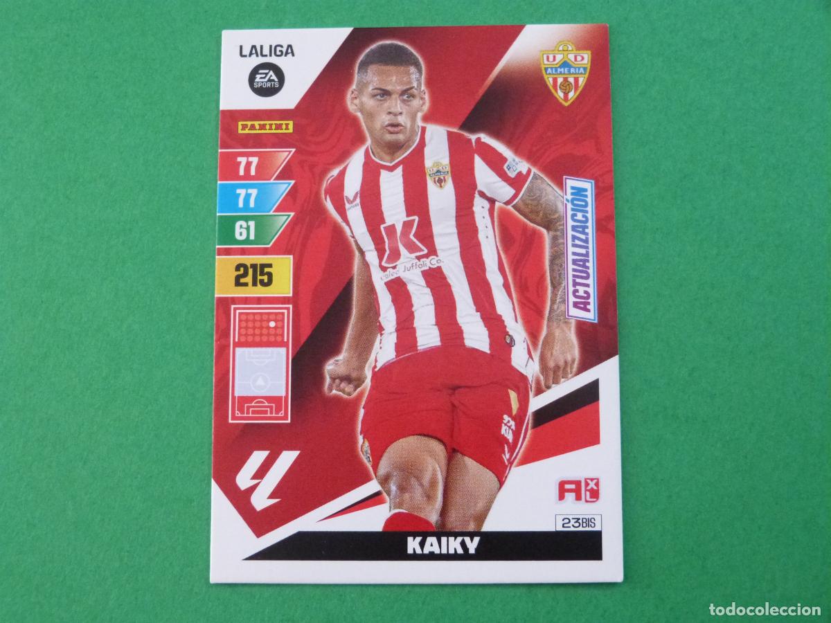 Fu&szlig;ball-Sticker: TRADING CARD FUTBOL KAIKY U.D. ALMERIA N&ordm; 23 BIS LIGA ADRENALYN XL 2023-2024/23-24 PANINI