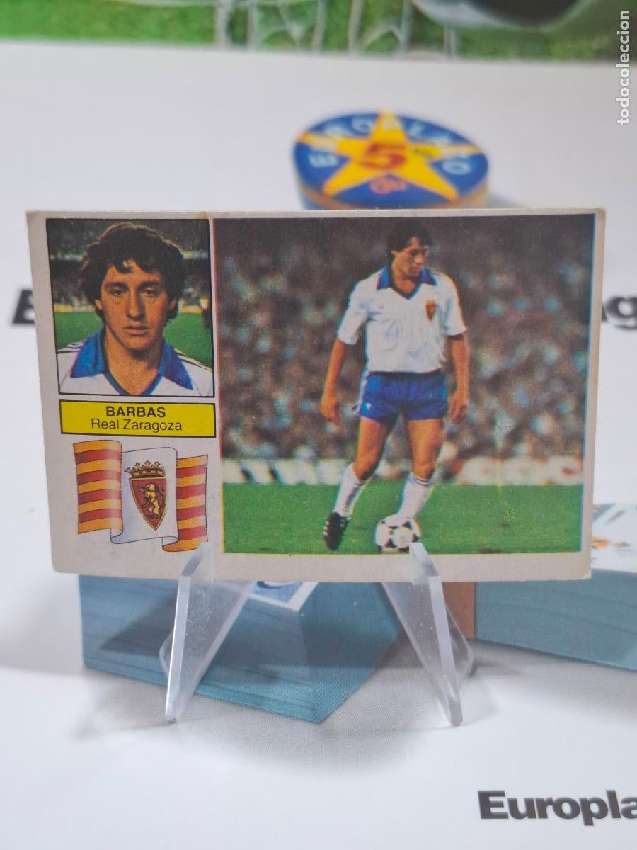 Football Stickers: BARBAS REAL ZARAGOZA FICHAJE 4 VERSION DIFICIL 1982 1983 EDICIONES ESTE LIGA 82 83 NUNCA PEGADO