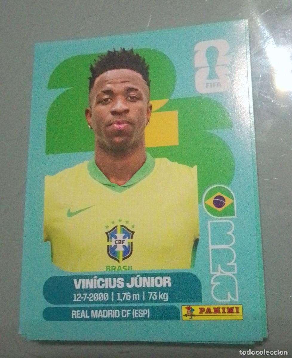 Cromos de f&uacute;tbol: BRA 14 VINICIUS JUNIOR BRASIL MUNDIAL FIFA WORLD CUP 2026 26 PANINI STICKERS NUEVO