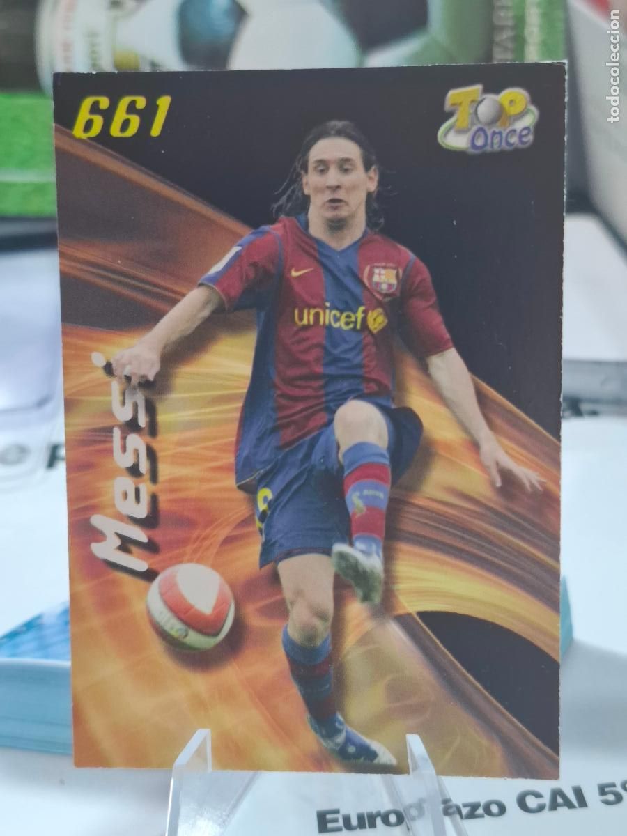 Cromos de f&uacute;tbol: 661 LIONEL MESSI VERSION MATE PUNTAS CUADRADAS BARCELONA MUNDICROMO TOP ONCE LIGA 2007 2008 07 08