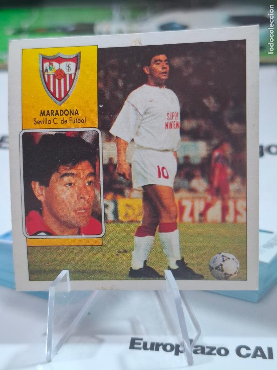 Cromos de f&uacute;tbol: MARADONA SEVILLA COLOCA 1992 1993 EDICIONES ESTE LIGA 92 93 LEVE DESPEGADO