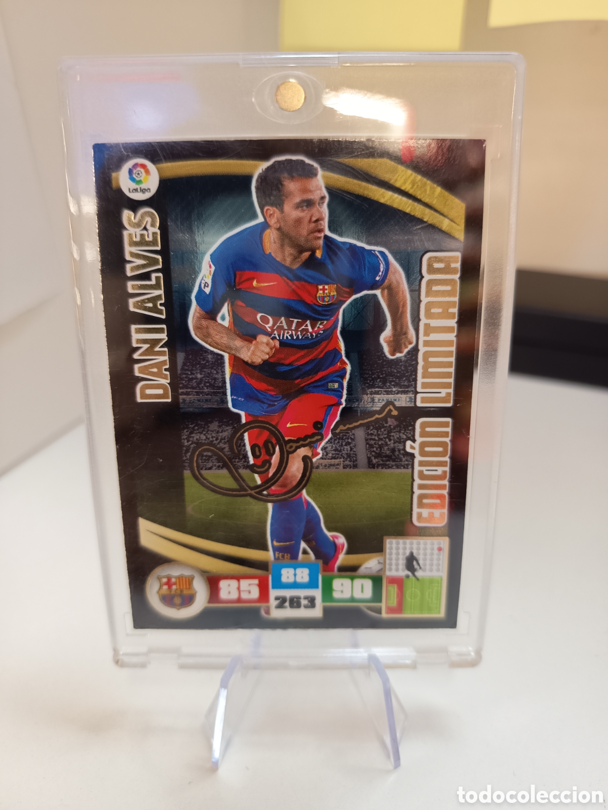 Cromos de f&uacute;tbol: ADRENALYN XL LIGA 2015 2016 15 16 FIRMADA DANI ALVES