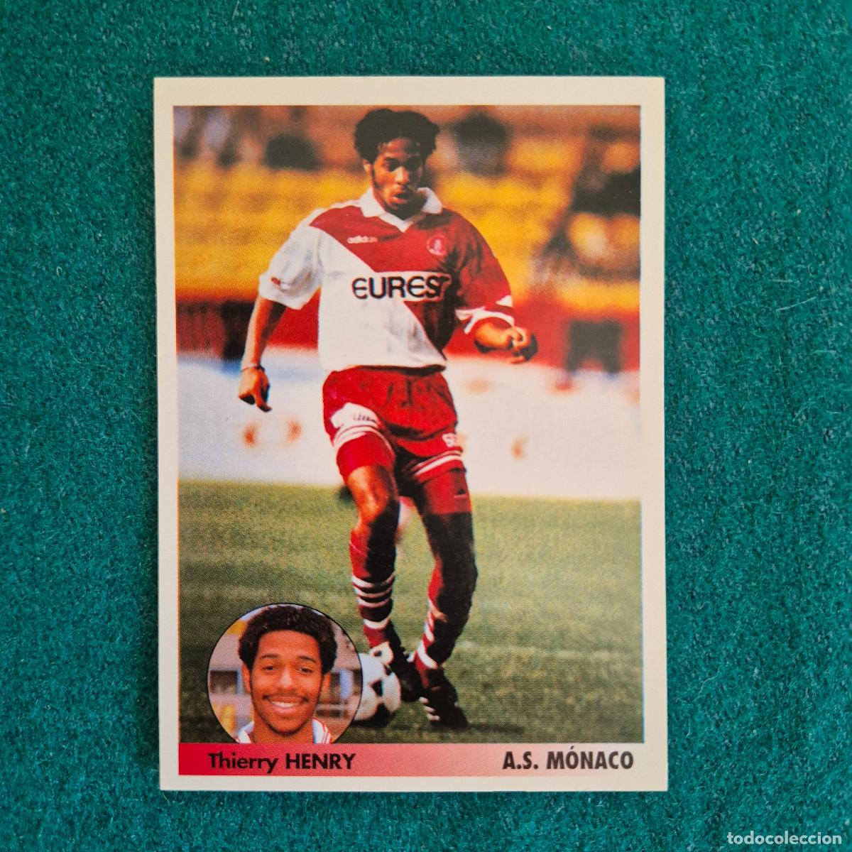 Cromos de f&uacute;tbol: 182 Thierry Henry AS M&oacute;naco rookie. Los mejores equipos de Europa 1996