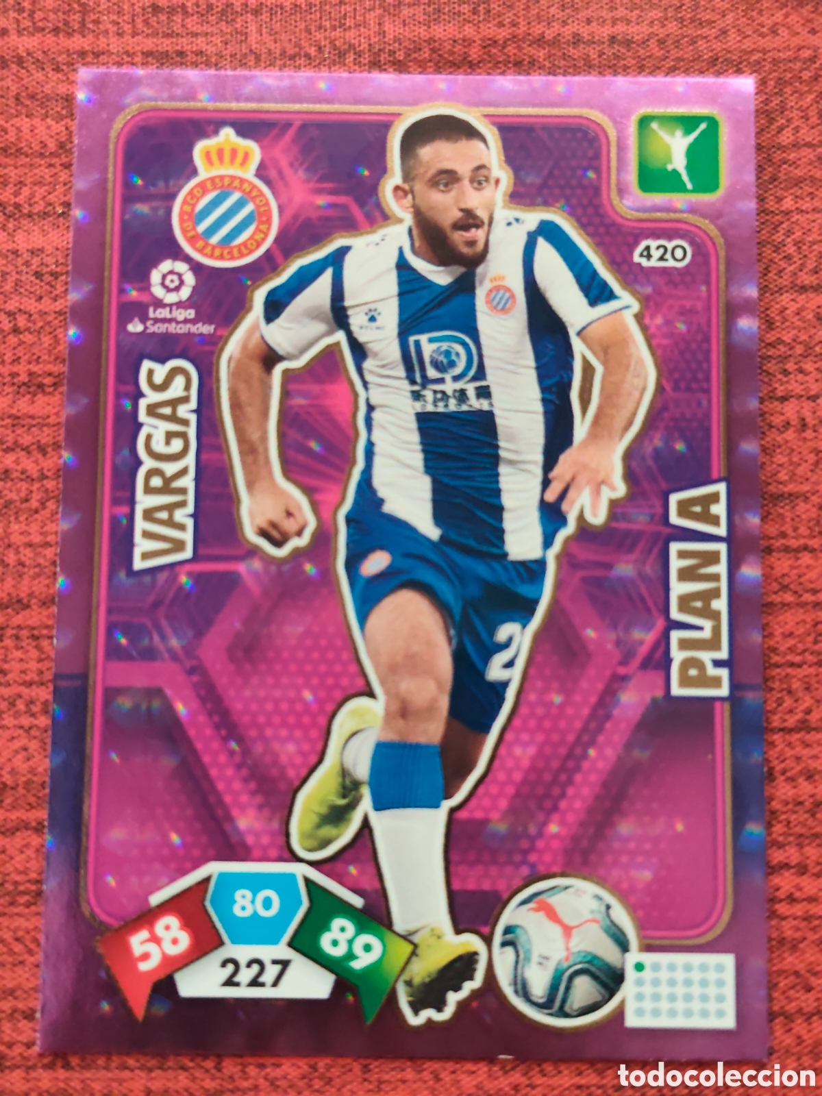 Cromos de f&uacute;tbol: 420 VARGAS ESPANYOL ADRENALYN XL 2019 2020