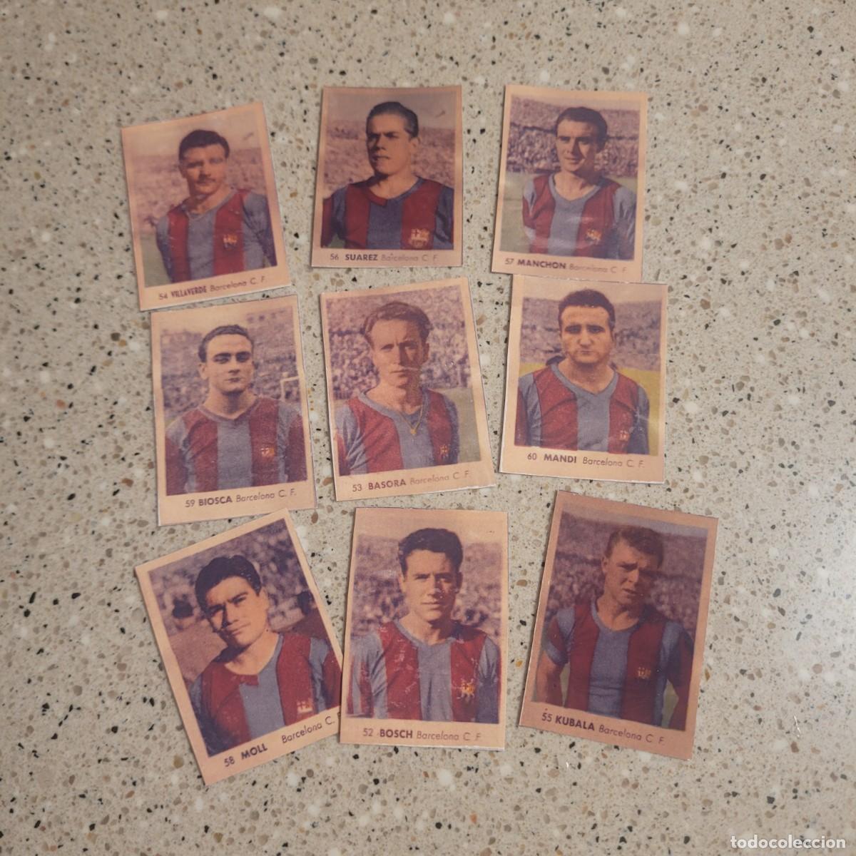Cromos de f&uacute;tbol: LOTE 9 CROMOS DEL BARCELONA RUIZ ROMERO 1955. LEER COMENTARIOS