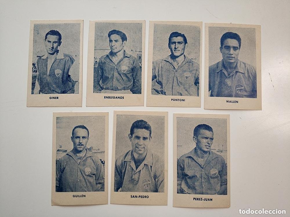 Cromos de Futebol: Lote de 7 cromos de futbol, productos Marinete, en Homenaje C.D. Burriana 1953/54 muy raro