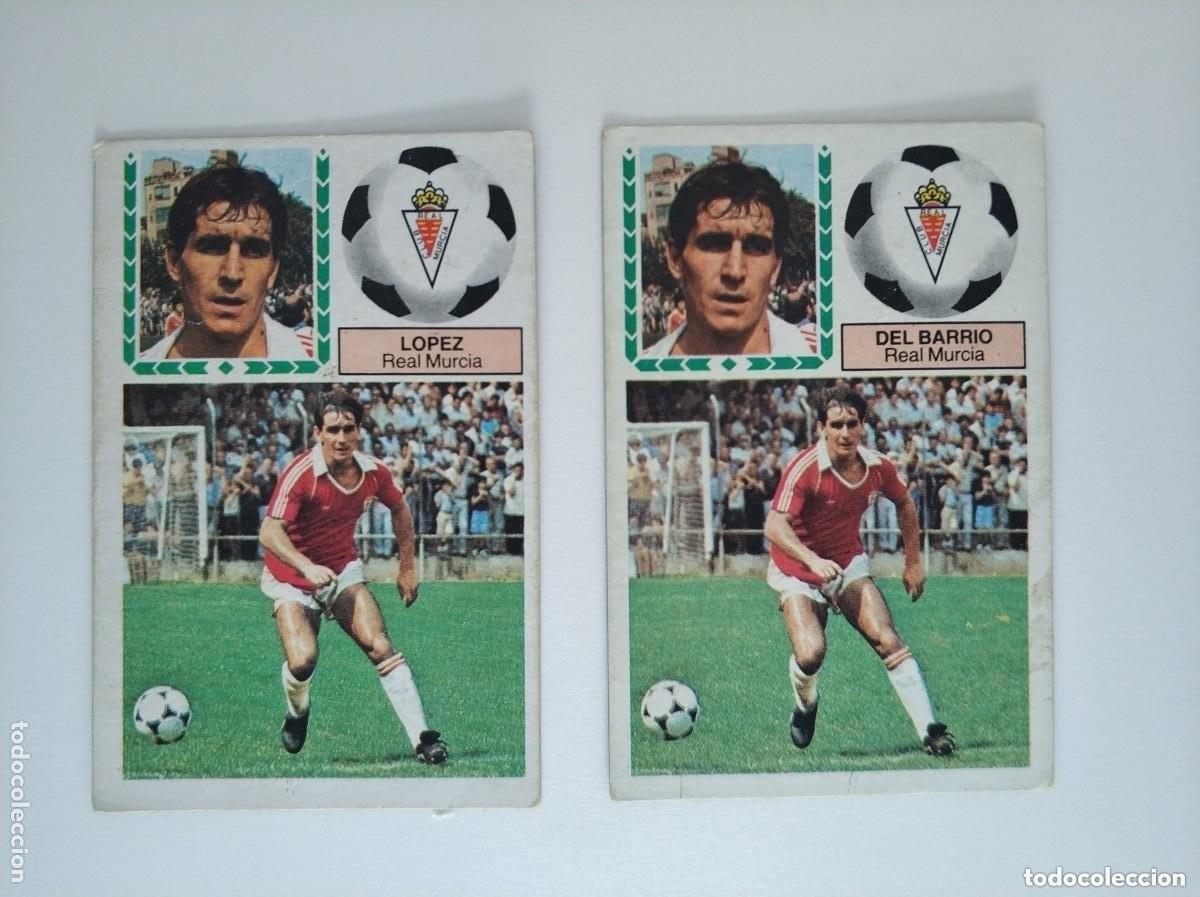 Cromos de Futebol: 2 Cromos ediciones este 83/84 - Del Barrio Lopez ERROR nombre - Sin pegar, nunca pegado cromo Murcia