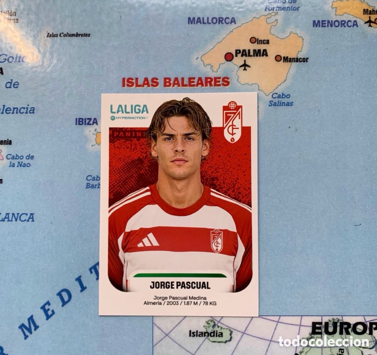 Cromos de f&uacute;tbol: Jorge Pascual n&uacute;mero 228 del Granada cromo de la liga Hypermotion 25-26 2025-2026