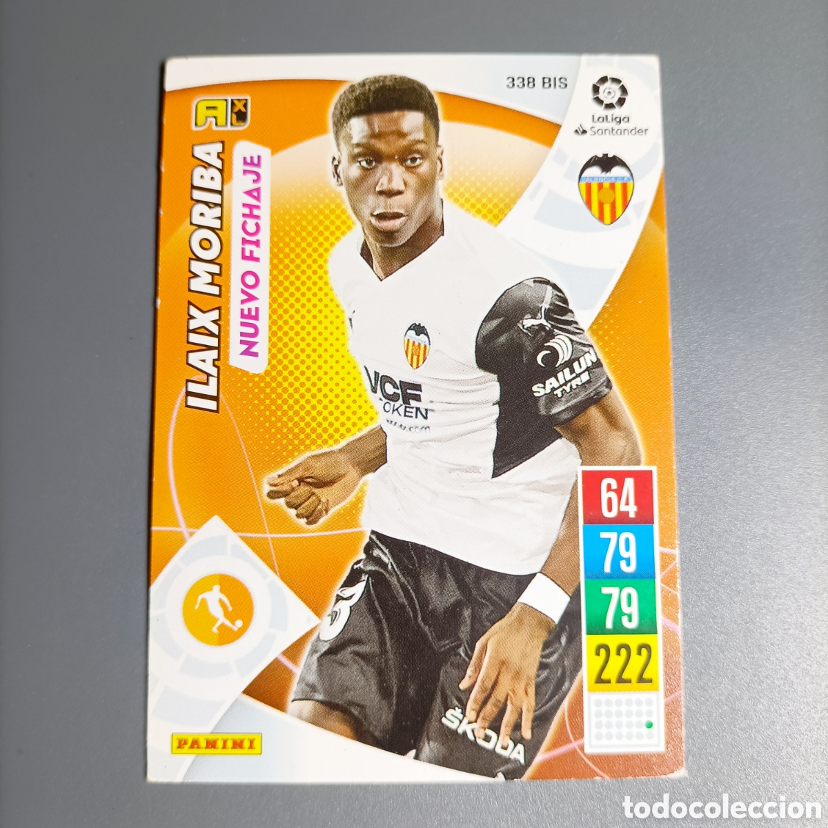 Cromos de f&uacute;tbol: ADRENALYN. LIGA 2021-2022 (VALENCIA) №338 BIS. ILAIX MORIBA / NUEVO FICHAJE
