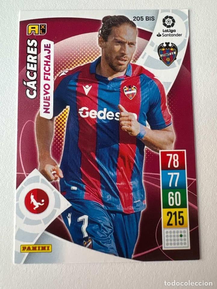 Cromos de f&uacute;tbol: Carta C&aacute;ceres Nuevo Fichaje Levante 205bis Adrenalyn 2021-22