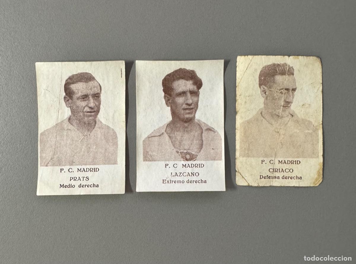 Cartes &agrave; collectionner de Football: 3 CROMOS REAL MADRID CIRIACO CHOCOLATES EL BARCO 1934 2&ordf; REP&Uacute;BLICA LIGA FUTBOL