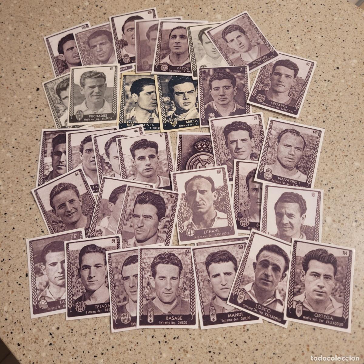 Cromos de f&uacute;tbol: LOTE DE34 CROMOS DE DIVERSOS EQUIPOS DE ASES DEL FUTBOL 1953