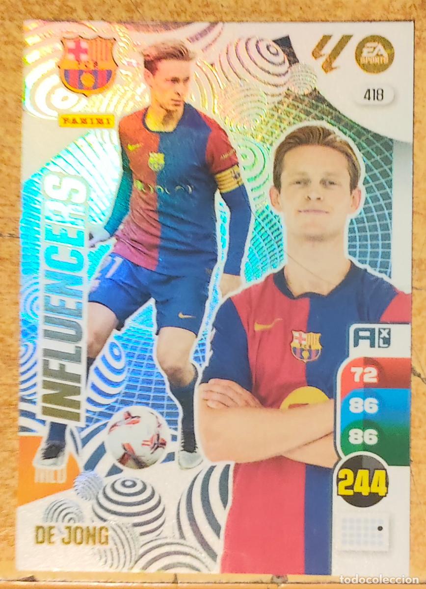 Cromos de f&uacute;tbol: 418 DE JONG INFLUENCERS DEL BARCELONA 2024 2025 ADRENALYN XL 24 25 PANINI