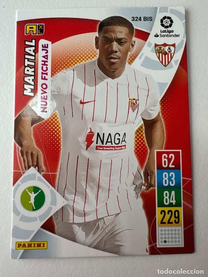 Cromos de f&uacute;tbol: Carta Martial Nuevo Fichaje Sevilla 324bis Adrenalyn 2021-22