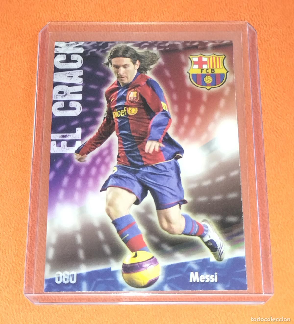 Cromos de f&uacute;tbol: 80 LIONEL MESSI EL CRACK MATE PUNTAS CUADRADAS CARD FC BARCELONA MUNDICROMO 2008 2009 08 09