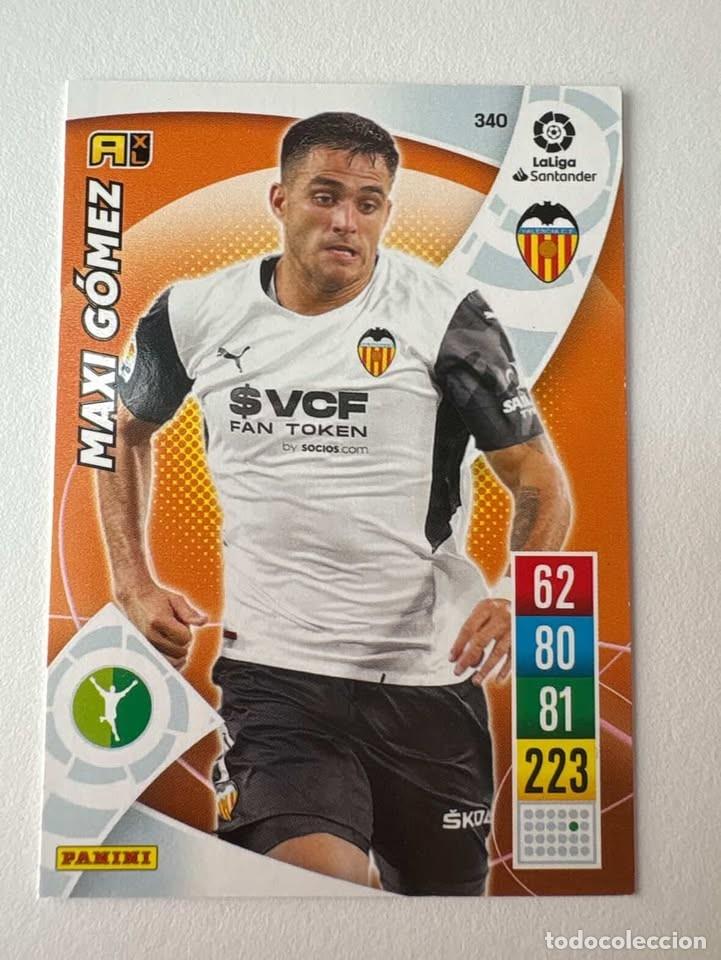 Football Stickers: Carta Maxi G&oacute;mez Valencia 340 Adrenalyn 2021-22