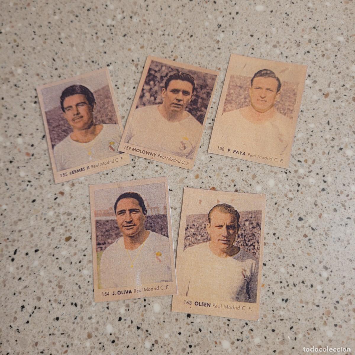 Cromos de f&uacute;tbol: LOTE DE 5 CROMOS DE DEL REAL MADRID RUIZ ROMERO 1955. LEER COMENTARIOS