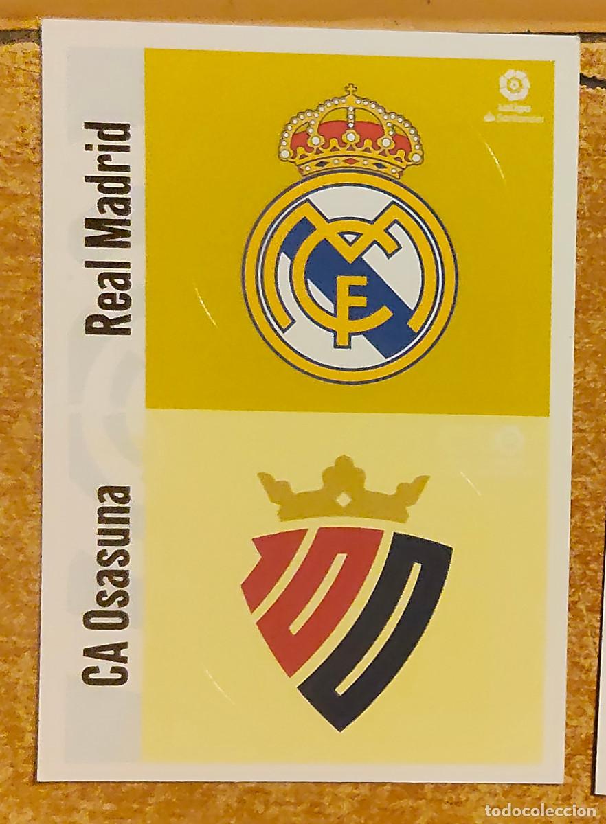 Cromos de f&uacute;tbol: Escudos - CA Osasuna - Real Madrid - Liga 2020 - 2021 20 21 - Colecciones Este Panini