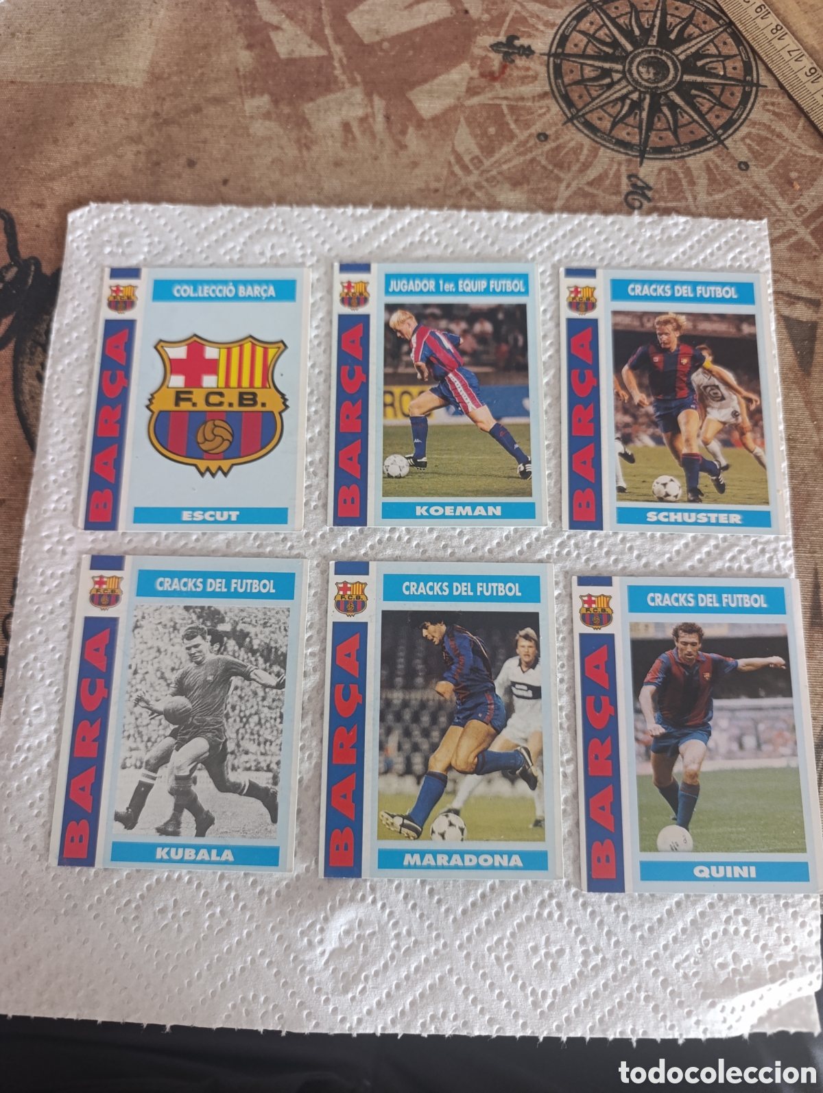 Cromos de f&uacute;tbol: Lote 6 Cards Barca 92-93