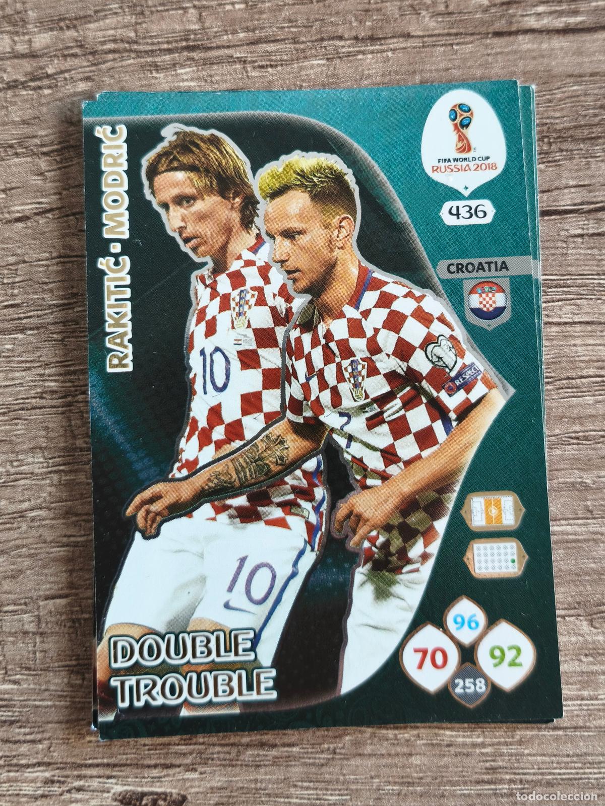 Cromos de f&uacute;tbol: rakitic modric, rusia 2018 fifa. double trouble