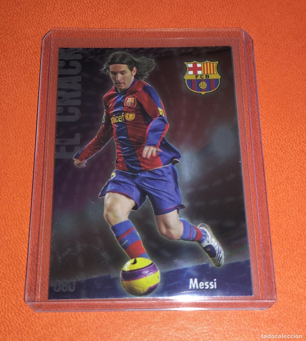 Cromos de f&uacute;tbol: 80 LIONEL MESSI EL CRACK BRILLO LISO PUNTAS CUADRADAS CARD FC BARCELONA MUNDICROMO 2008 2009 08 09