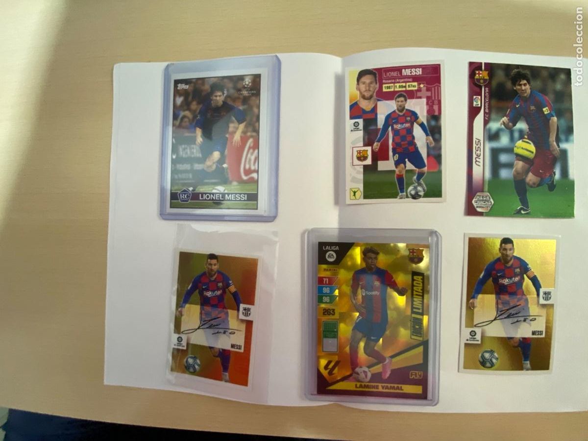 Cromos de f&uacute;tbol: Lote 5 cromos Messi 1 edicion limitada lamine yamal