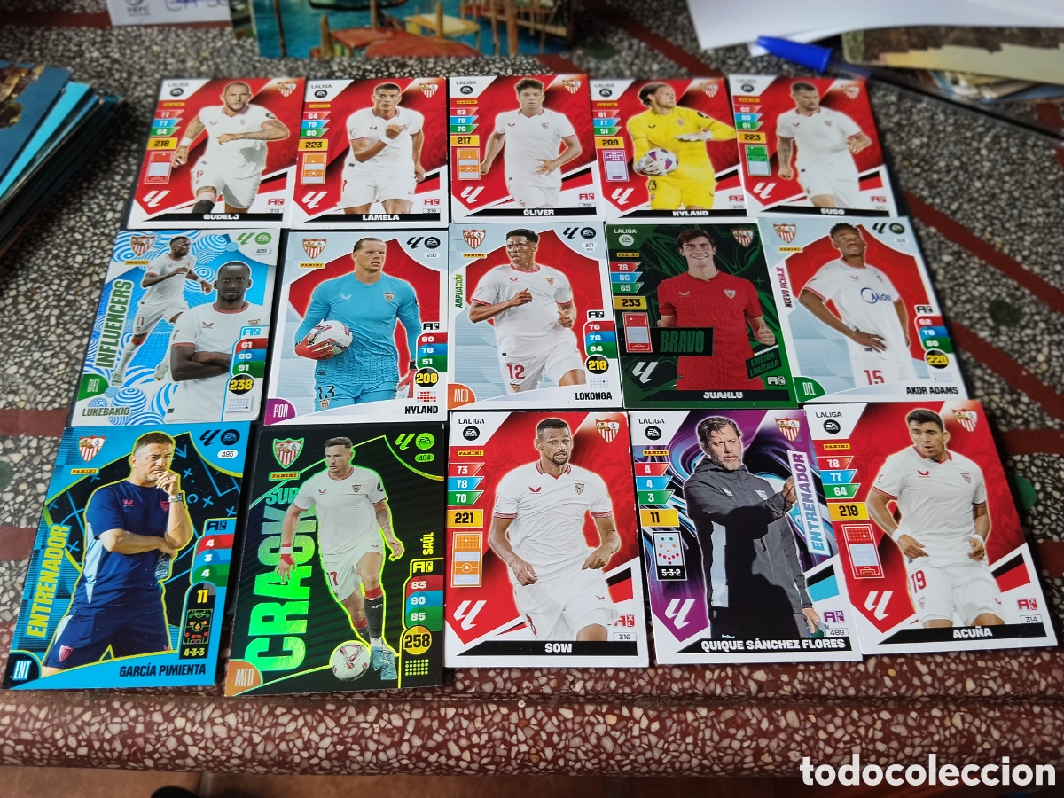 Cromos de f&uacute;tbol: 20 Cromos Futbol Sevilla